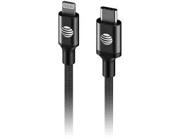 AT&T Braided USB-C to Lightning 6ft/Black AT&T Braided USB-C to Lightning 6ft/Black