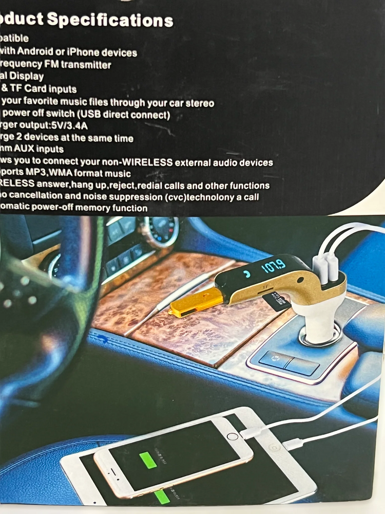 iPlenty Car S11 FM Transmitter Bluetooth Car Charger iPlenty Car S11 FM Transmitter Bluetooth Car Charger