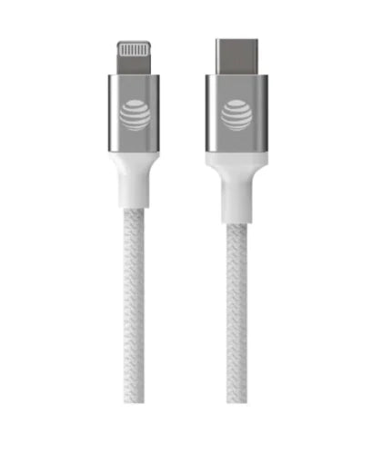AT&T 4FT USB C to Lightning Cable - White AT&T 4FT USB C to Lightning Cable - White