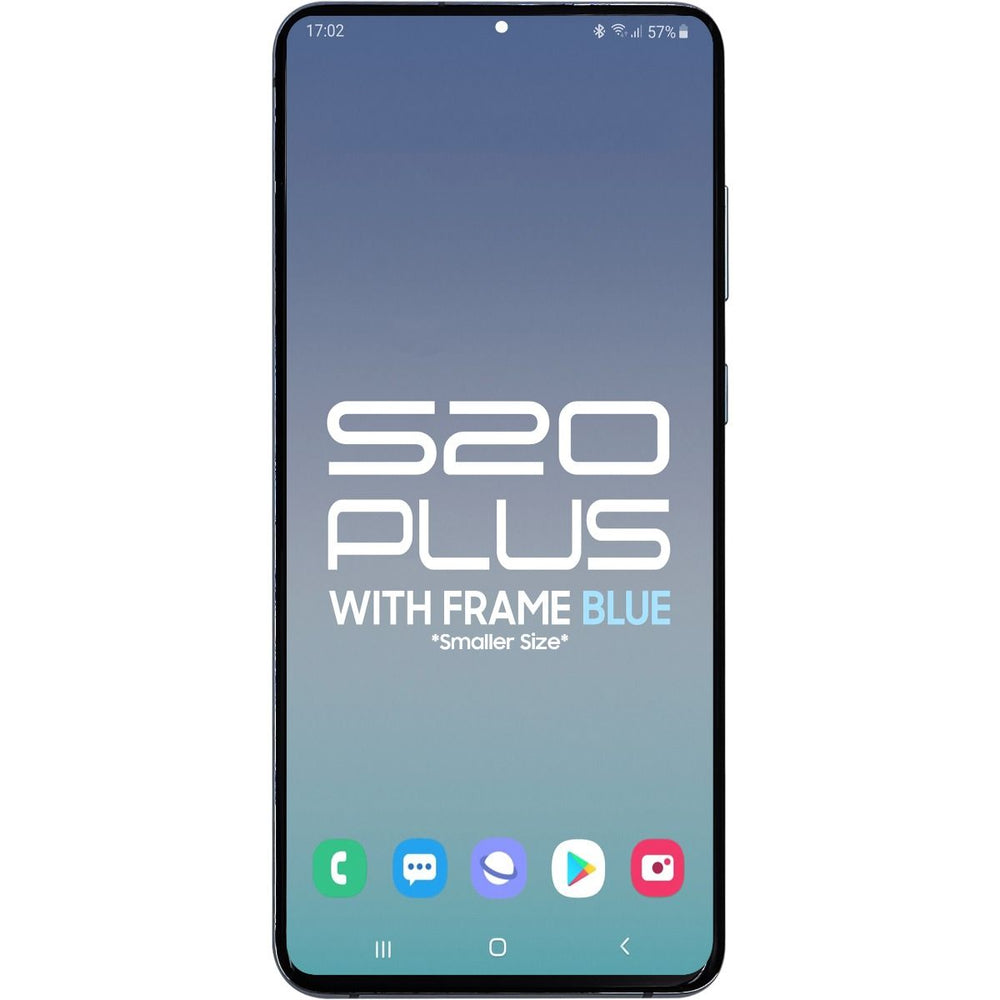 Samsung S20 Plus 5G LCD With Touch + Frame After Market OLED Cloud Blue (Smaller Size) Samsung S20 Plus 5G LCD With Touch + Frame After Market OLED Cloud Blue (Smaller Size)