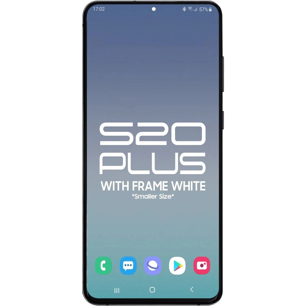 Samsung S20 Plus 5G LCD With Touch + Frame After Market OLED Cloud White (Smaller Size) Samsung S20 Plus 5G LCD With Touch + Frame After Market OLED Cloud White (Smaller Size)