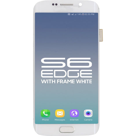 Samsung S6 Edge LCD With Touch + Frame White (OEM PULL)