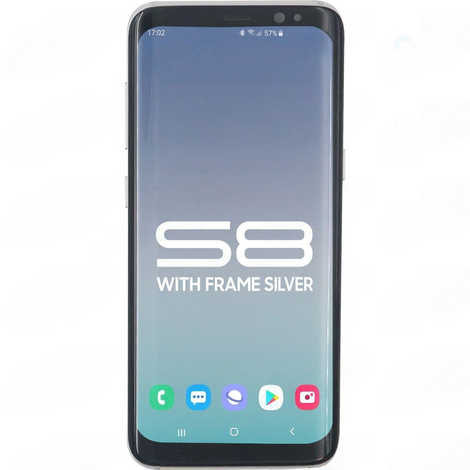 Samsung S8 LCD With Touch + Frame Silver (Refurbished OLED)