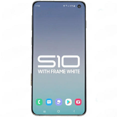 Samsung S10 LCD With Touch + Frame White (Refurbished OLED)