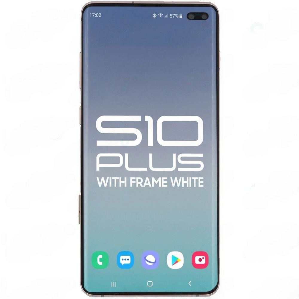 Samsung S10 Plus LCD With Touch + Frame Ceramic White (Refurbished OLED)