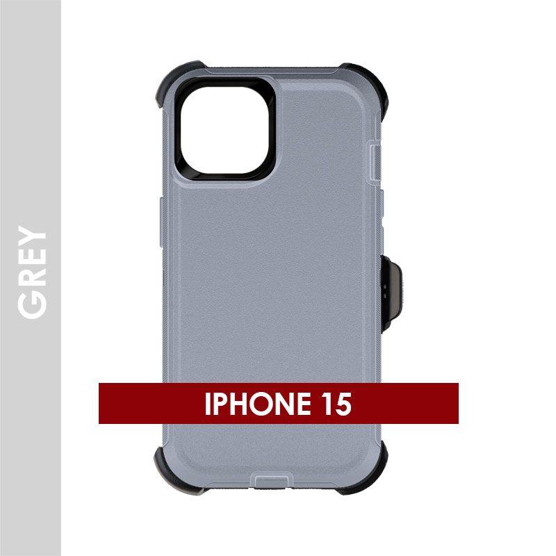 Defender Case For Iphone 15 (Grey)