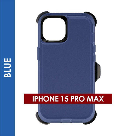 Defender Case For Iphone 15 Pro Max (Blue)