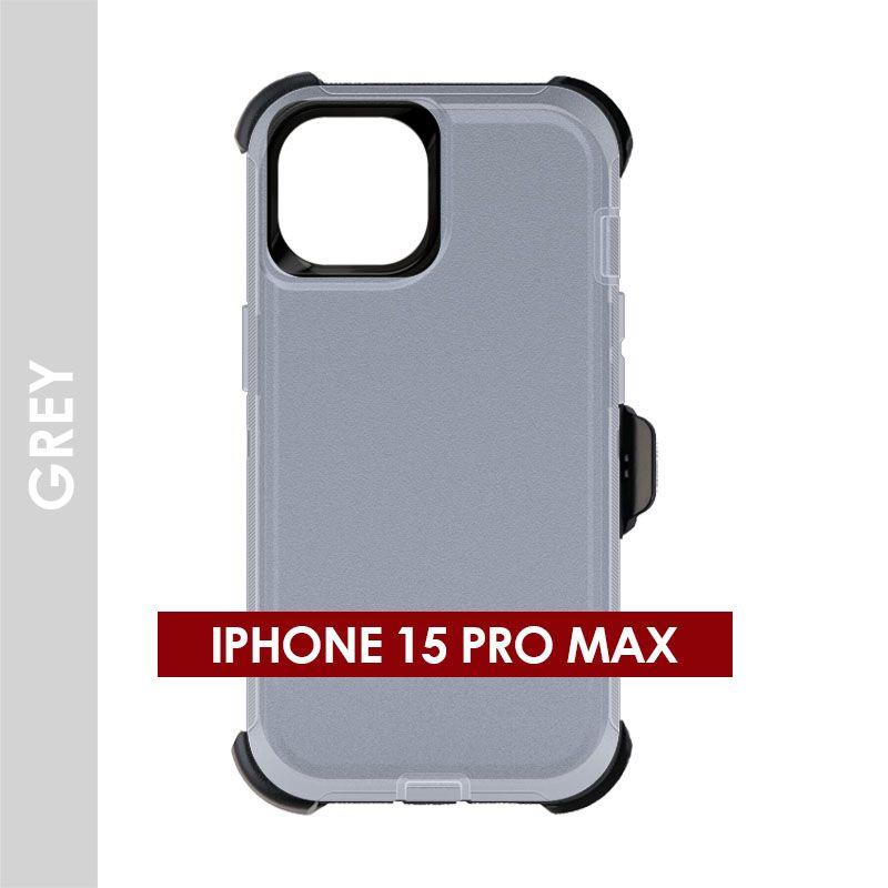 Defender Case For Iphone 15 Pro Max (Grey)