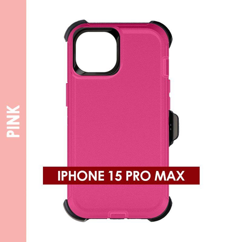 Defender Case For Iphone 15 Pro Max (Pink)