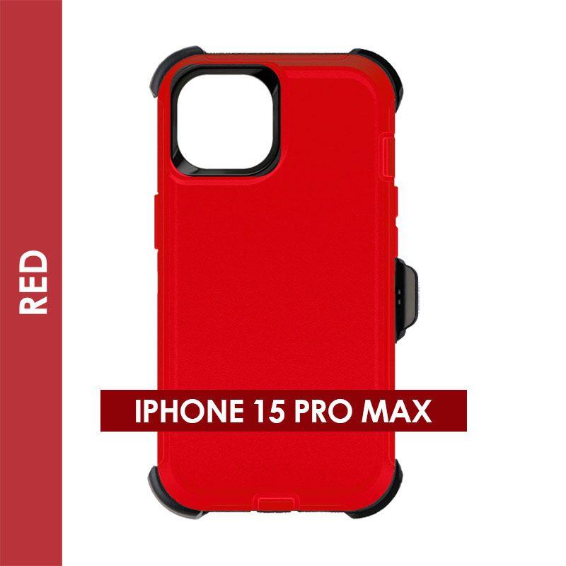 Defender Case For Iphone 15 Pro Max (Red)