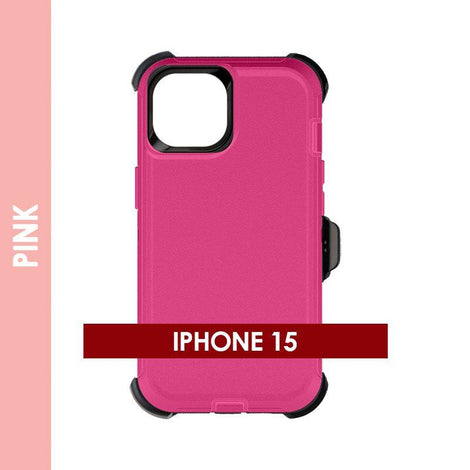 Defender Case For Iphone 15 (Pink)