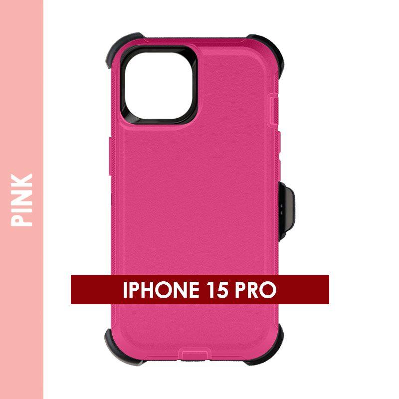 Defender Case For Iphone 15 Pro (Pink)