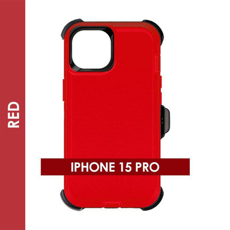 Defender Case For Iphone 15 Pro (Red)