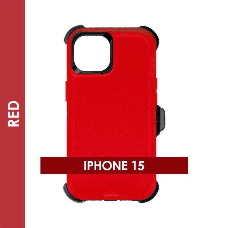 Defender Case For Iphone 15 (Red)