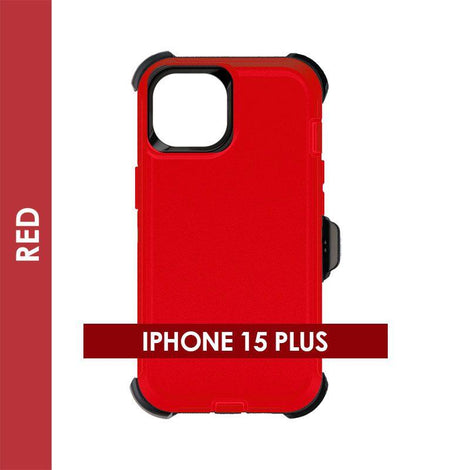 Defender Case For Iphone 15+ (Red)