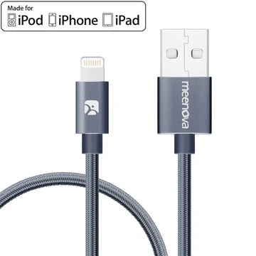 MEENOVA USB TO LIGHTNING CABLE 1M/3FT - SPACE GRAY