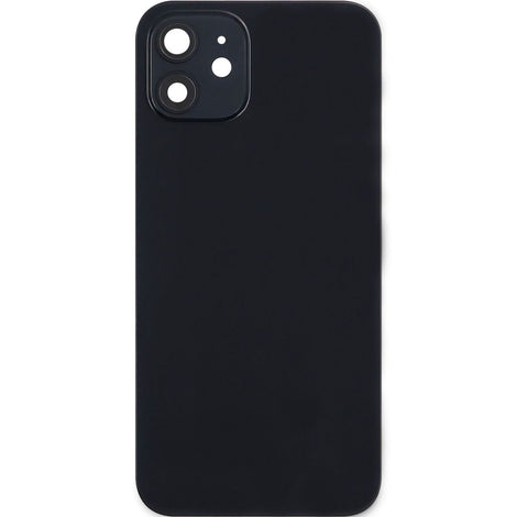 iPhone 12 Back Glass Door W/ Camera Lens Black (No Logo)