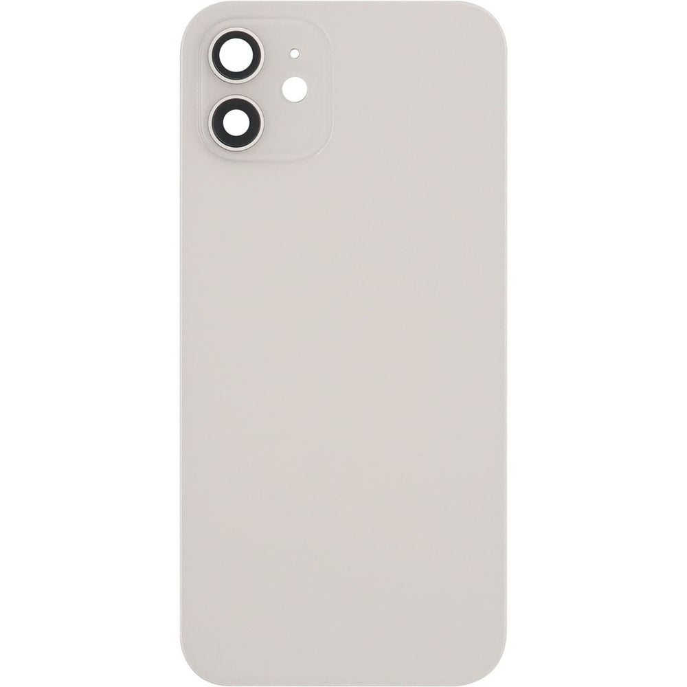 iPhone 12 Back Glass Door W/ Camera Lens White (No Logo)