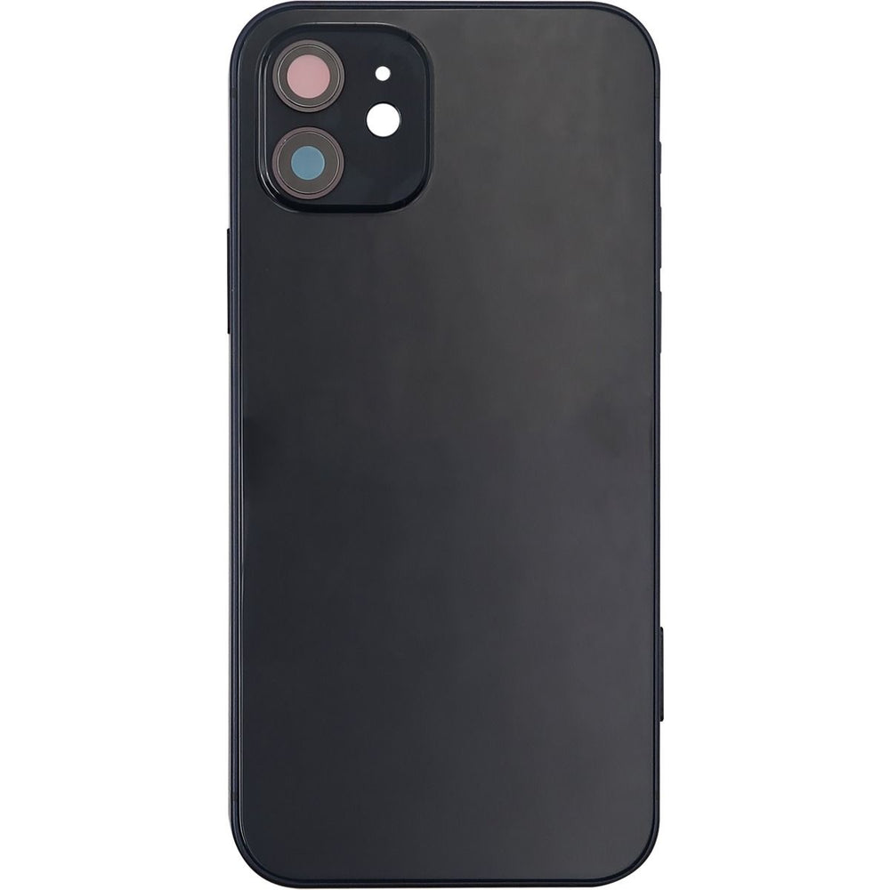 iPhone 12 Back Housing W/ Small Parts Black (No Logo)