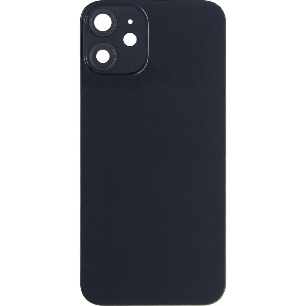 iPhone 12 Mini Back Glass Door W/ Camera Lens Black (No Logo)