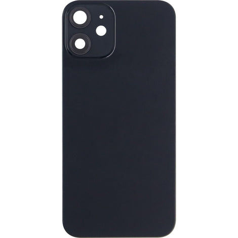 iPhone 12 Mini Back Glass Door W/ Camera Lens Black (No Logo)