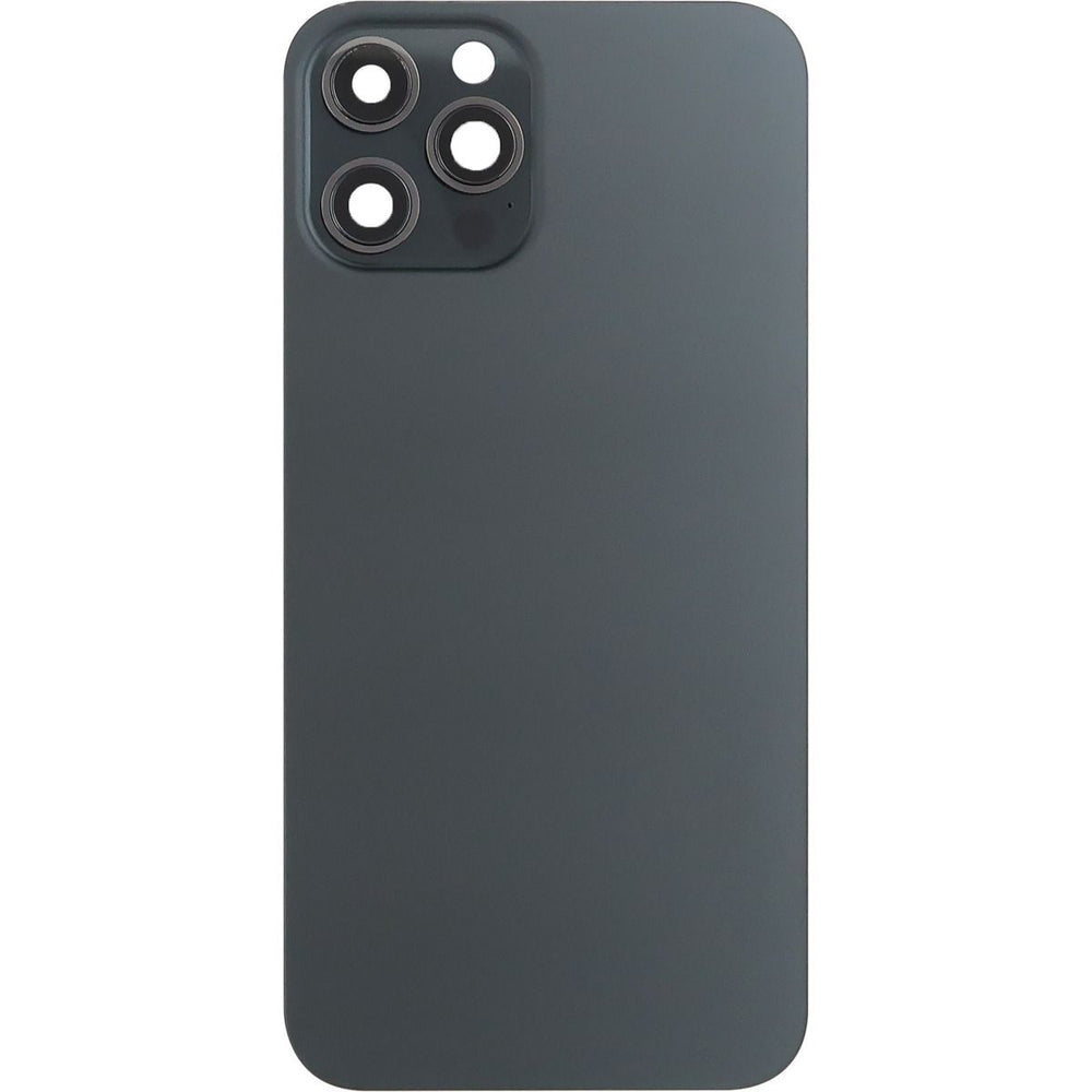 iPhone 12 Pro Max Back Glass Door W/ Camera Lens Black (No Logo)