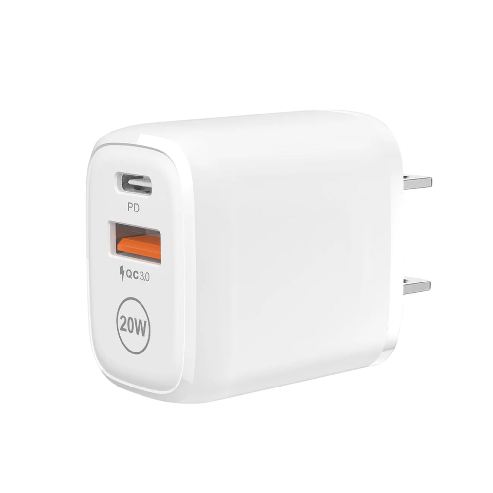 PD Dual Ports Travel Wall Charger Adapter Fast Charging with Type-C to Type-C Cable