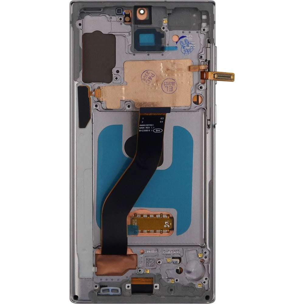 Samsung Note 10 LCD With Touch + Frame After Market OLED Aura Glow/ Silver (Smaller Size)