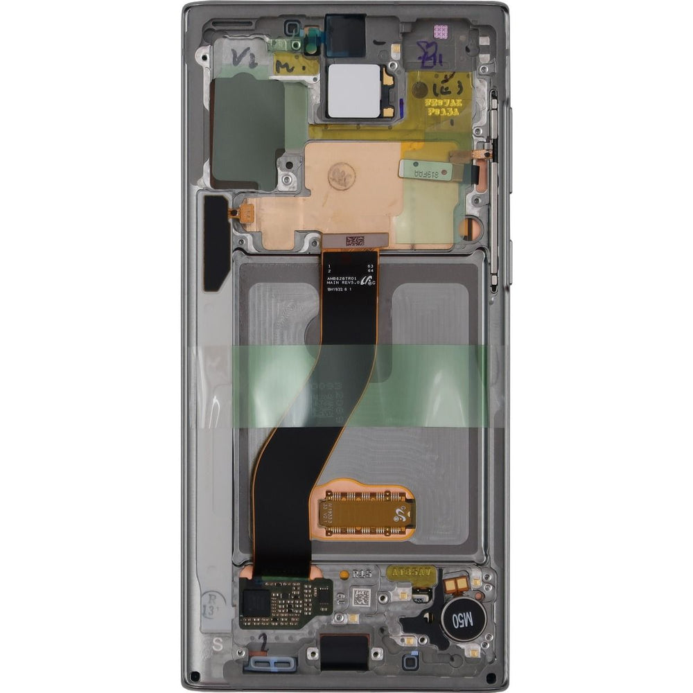Samsung Note 10 LCD With Touch + Frame Aura Glow/ Silver Service Pack