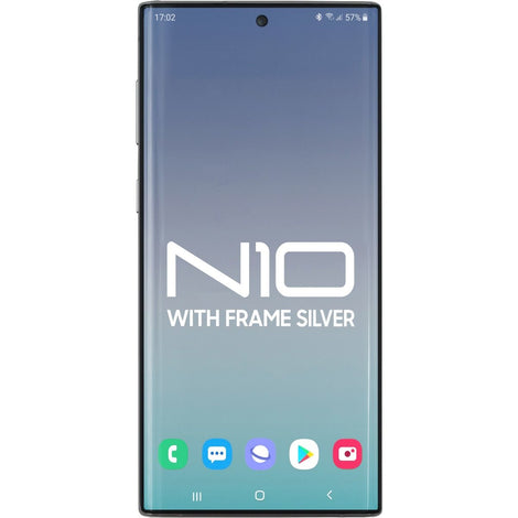 Samsung Note 10 LCD With Touch + Frame Aura Glow/ Silver Service Pack