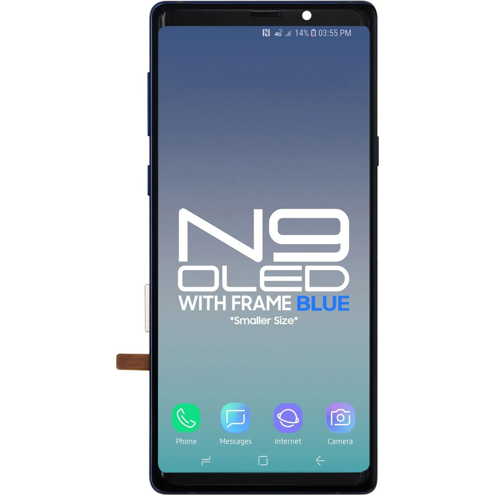 Samsung Note 9 LCD With Touch + Frame After Market OLED Coral Blue (Smaller Size)