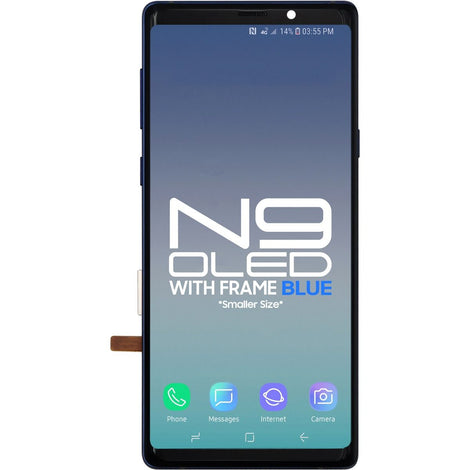 Samsung Note 9 LCD With Touch + Frame After Market OLED Coral Blue (Smaller Size)