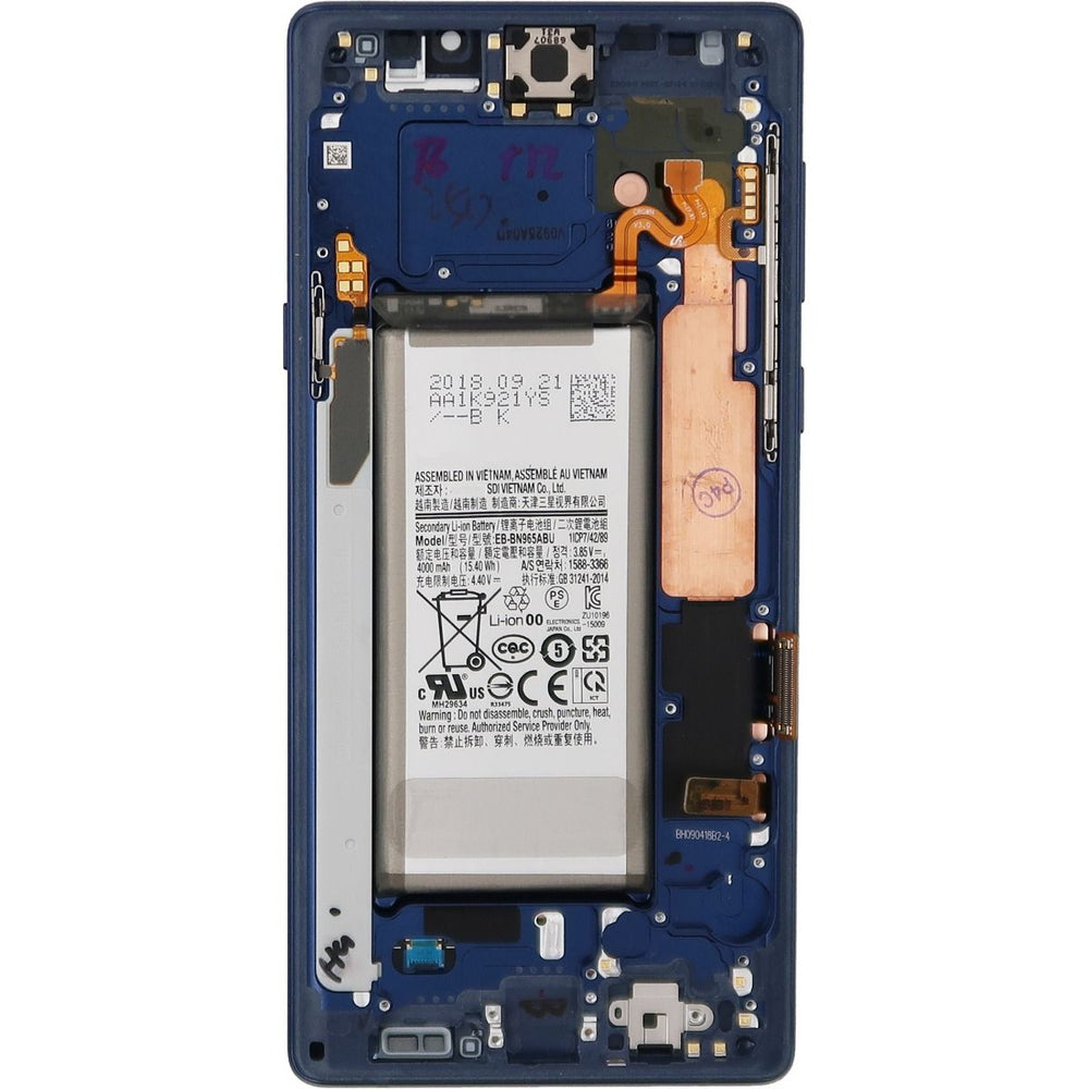 Samsung Note 9 LCD With Touch + Frame Coral Blue (Refurbished OLED)