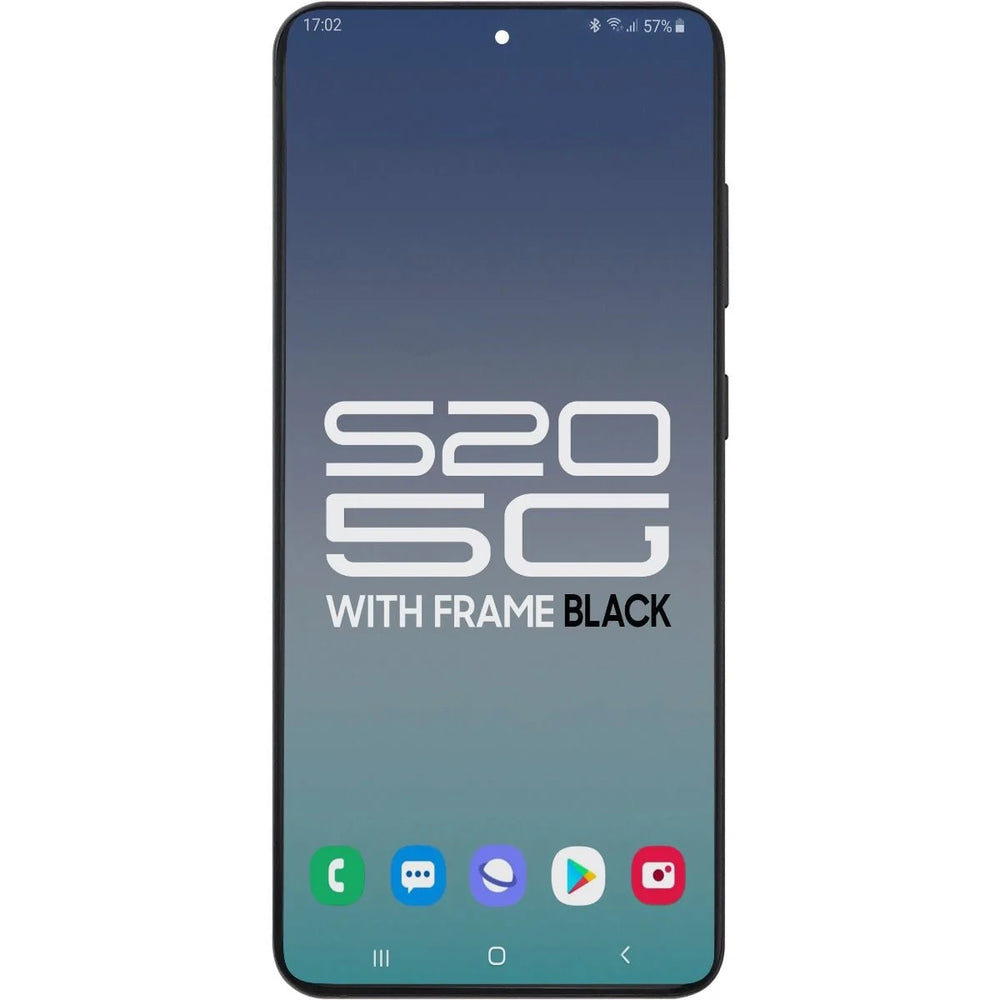 Samsung S20 5G LCD With Touch + Frame Cosmic Black (Compatible W/ Verizon 5G UW Model) (Refurbished OLED)