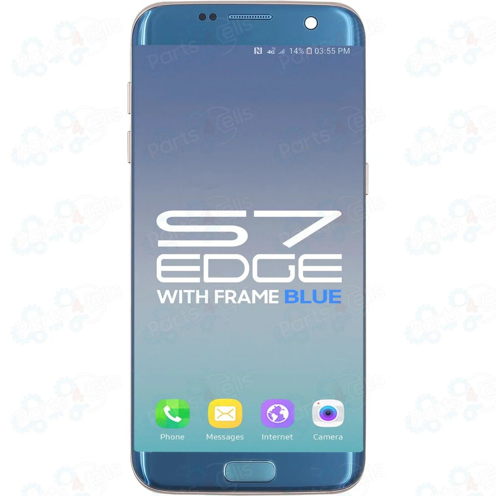 Samsung S7 Edge LCD With Touch + Frame Coral Blue (OEM PULL)