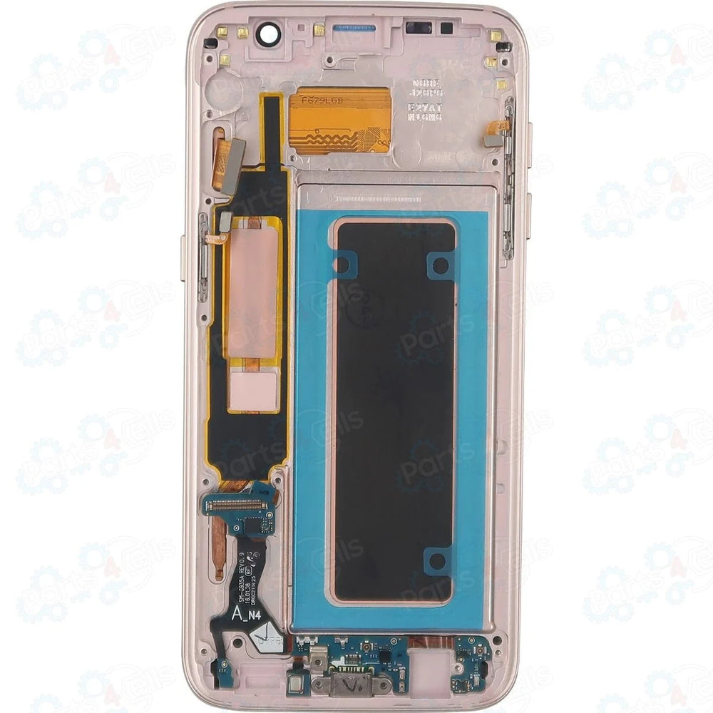 Samsung S7 Edge LCD With Touch + Frame Coral Blue (OEM PULL)