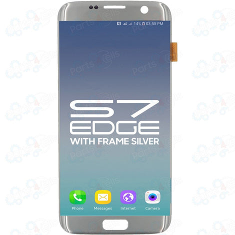 Samsung S7 Edge LCD With Touch + Frame Silver (OEM PULL)